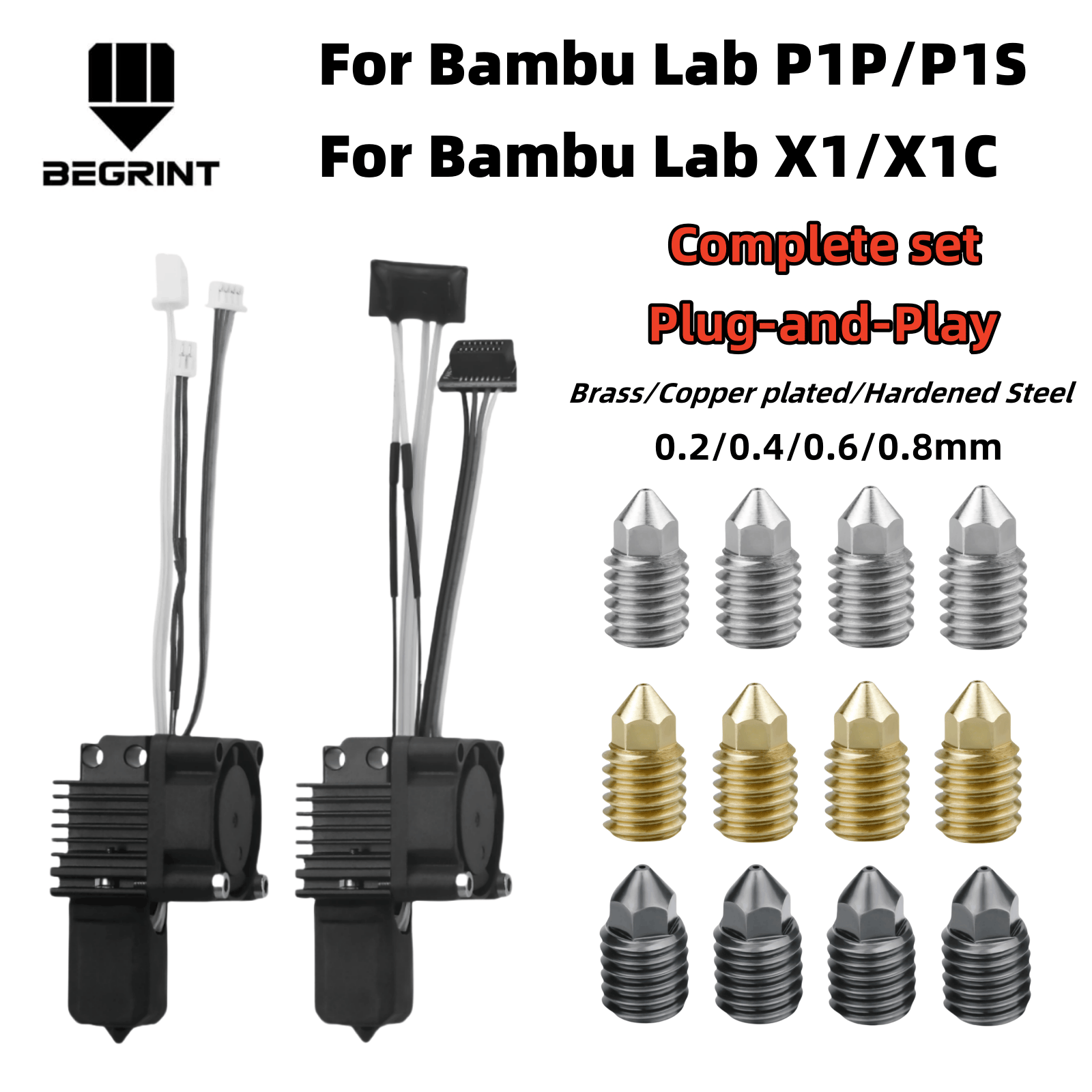 Hotend 0.4Mm - Bambu Lab için X1C P1P P1S