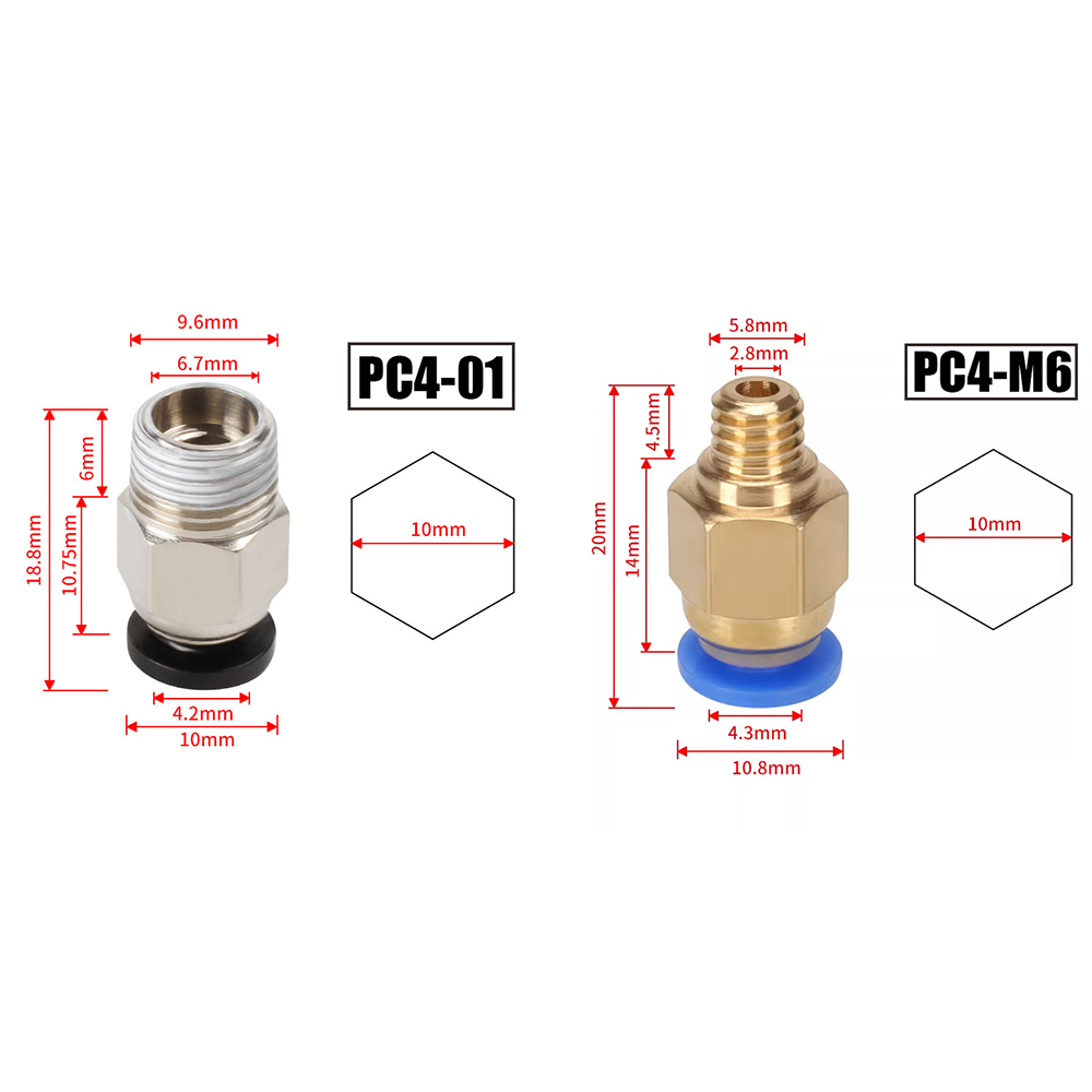 10 adet/grup PC4-M10 Pnömatik  - Filament 1.75 incelemesi ve fiyatı